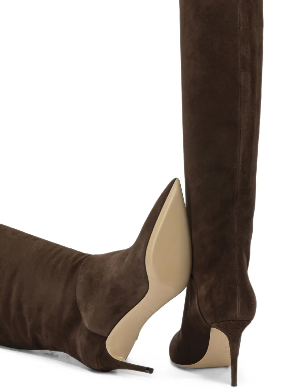 Casadei Blade suede pointed-toe boots Bruin
