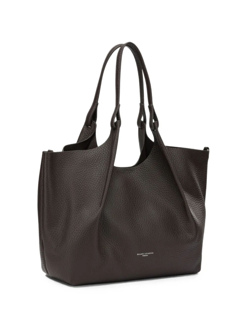 GIANNI CHIARINI Grote Dua shopper van leer met textuur Bruin