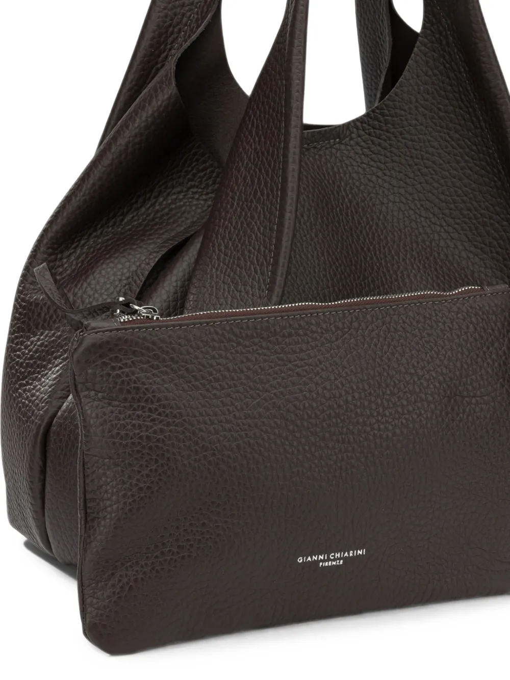 GIANNI CHIARINI Grote Dua shopper van leer met textuur Bruin