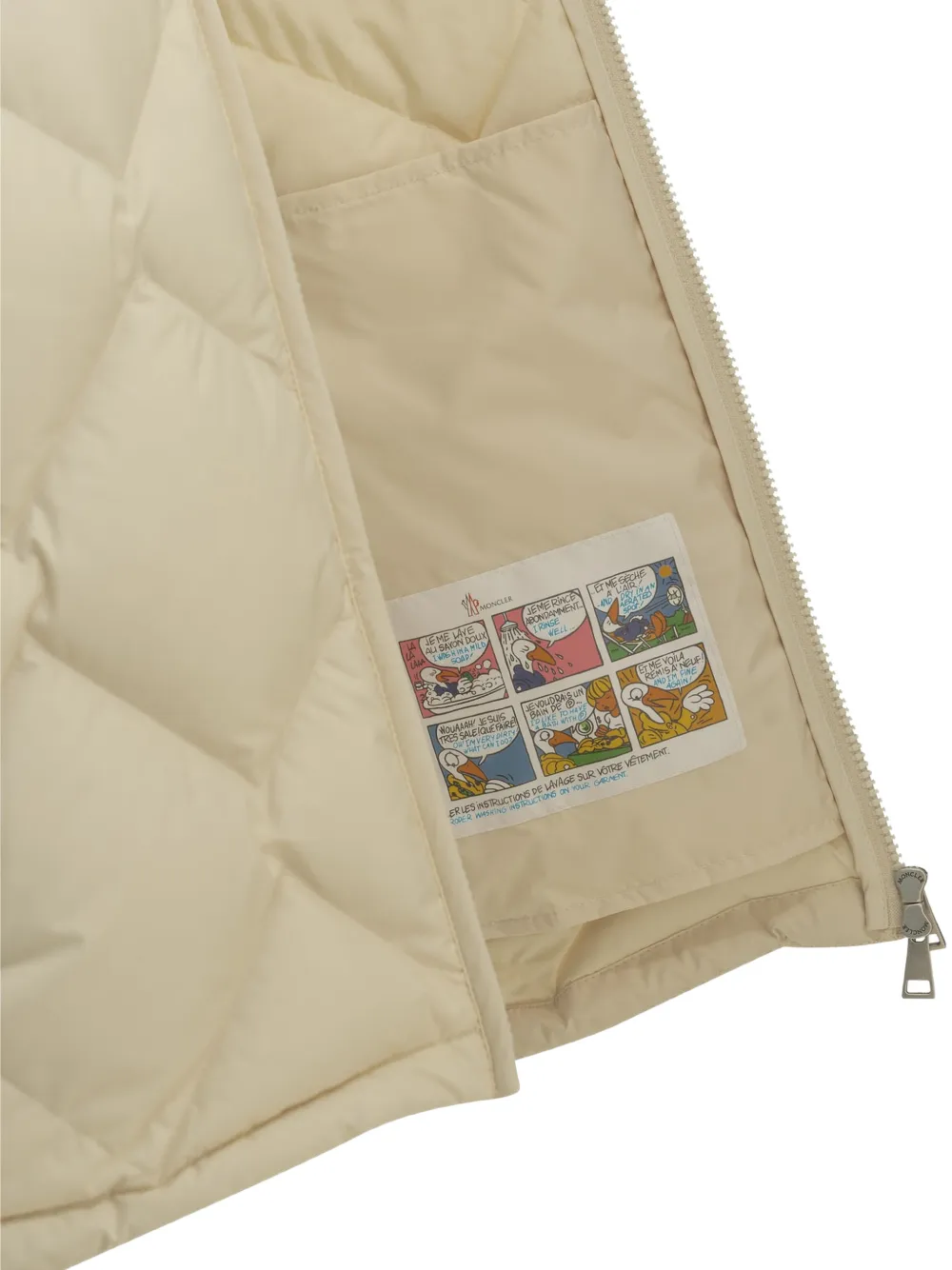 Moncler Arvouinne hooded triangle-quilted short down jacket Beige