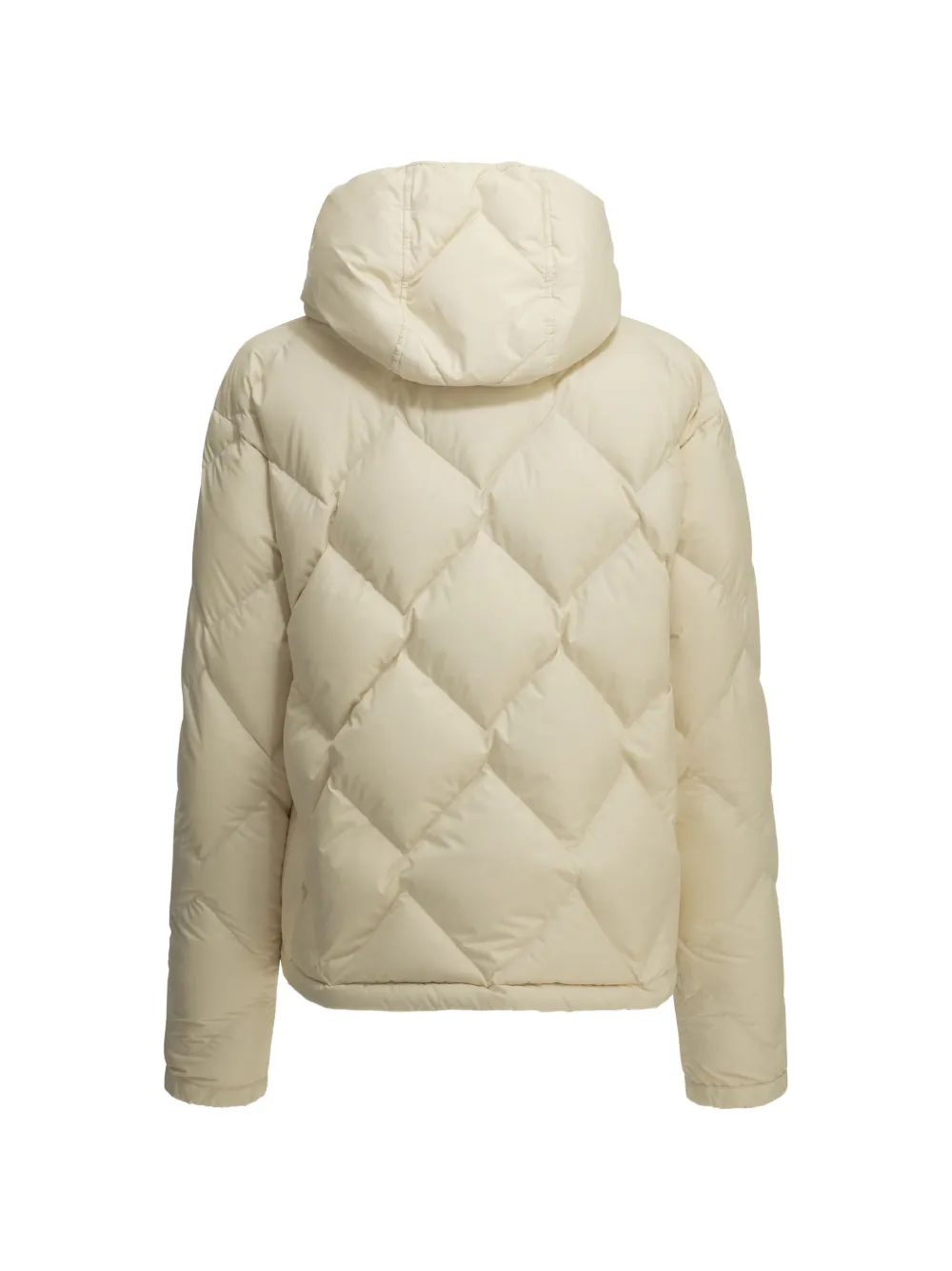 Moncler Arvouinne hooded triangle-quilted short down jacket Beige