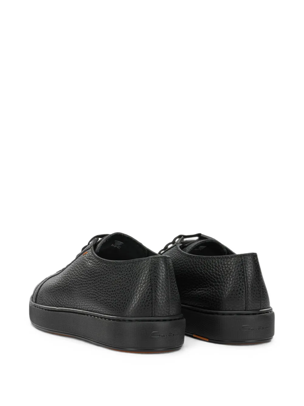 Santoni grained leather sneakers Zwart