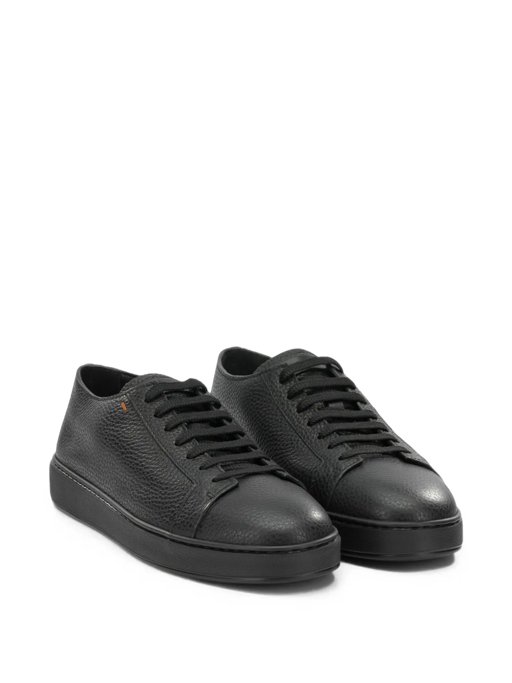 Santoni grained leather sneakers Zwart