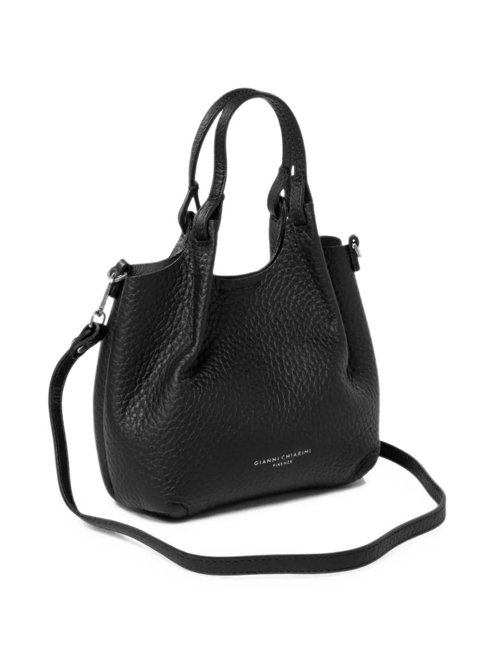 GIANNI CHIARINI Kleine Dua shopper van leer met textuur Zwart