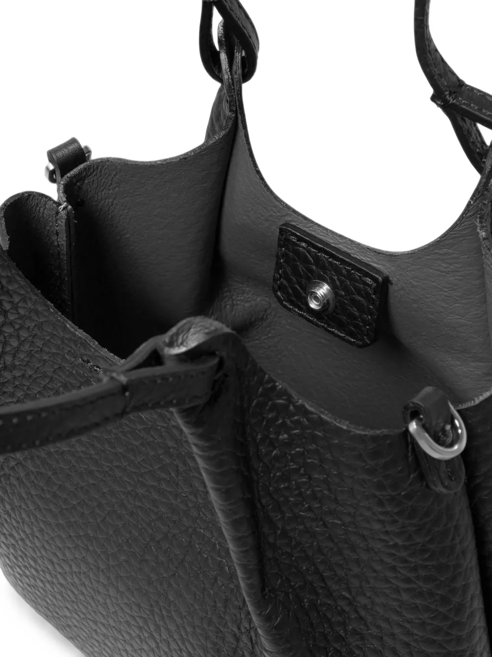 GIANNI CHIARINI Kleine Dua shopper van leer met textuur Zwart