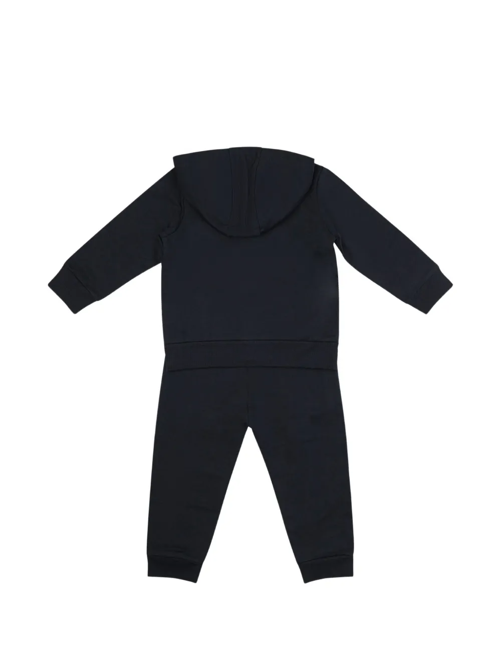 Moncler Enfant logo-patch hooded tracksuit set Blauw