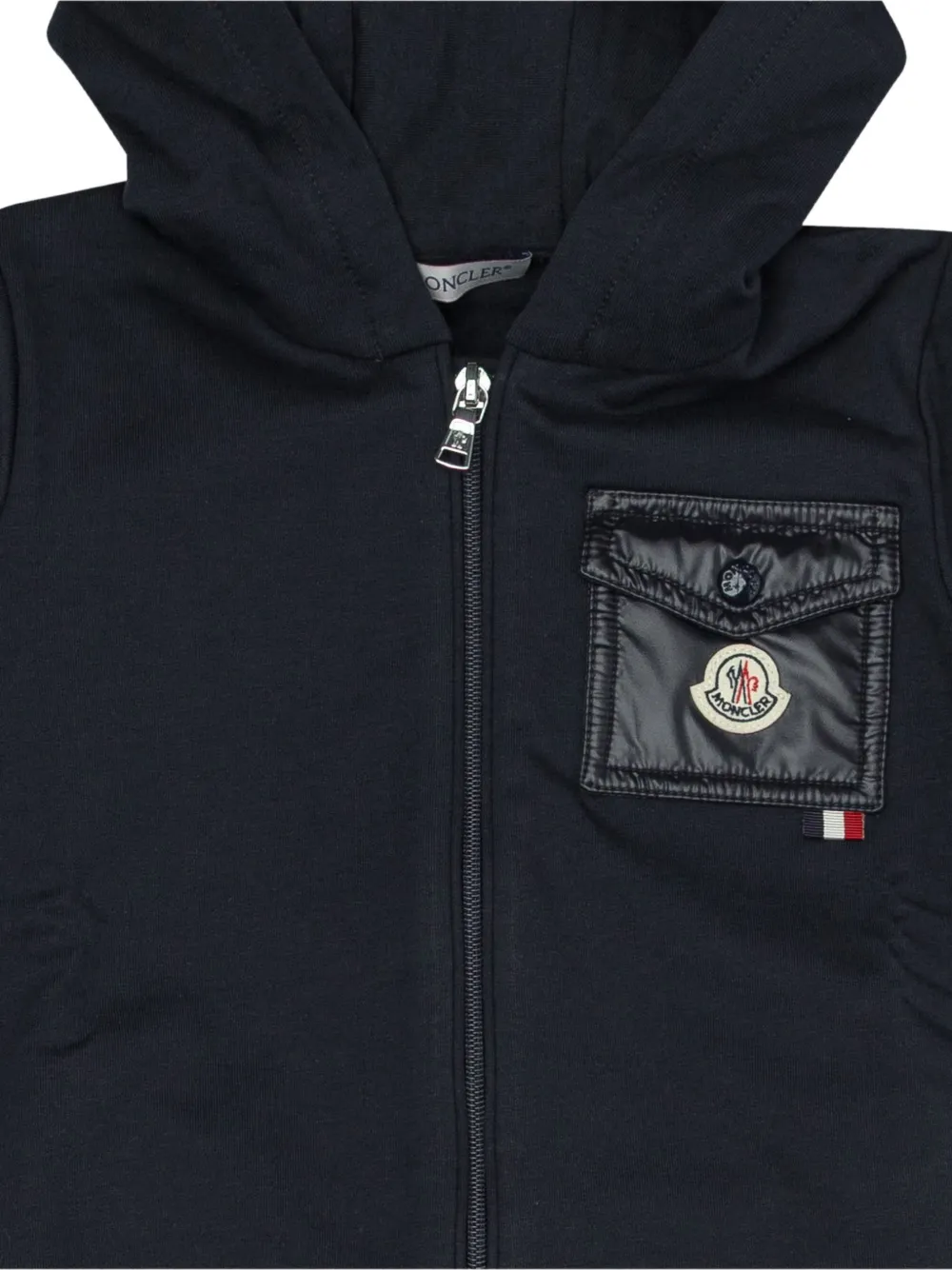 Moncler Enfant logo-patch hooded tracksuit set Blauw