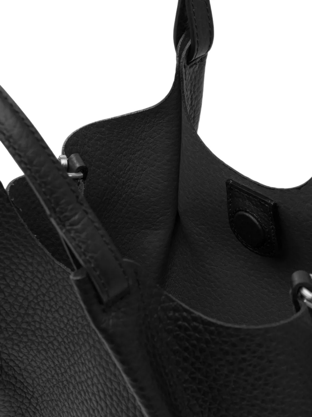 GIANNI CHIARINI medium Dua pebbled leather tote bag Zwart