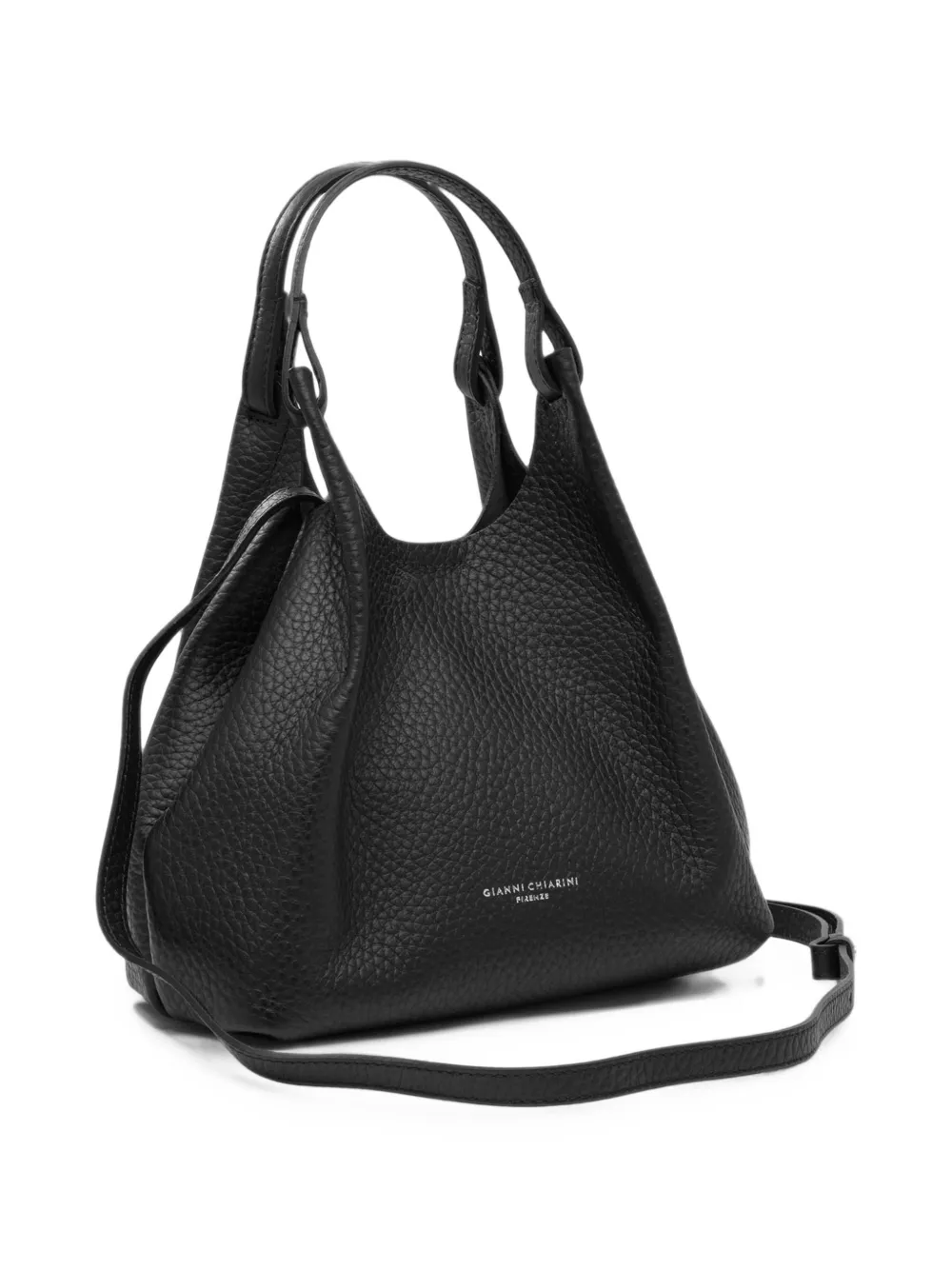 GIANNI CHIARINI medium Dua pebbled leather tote bag Zwart