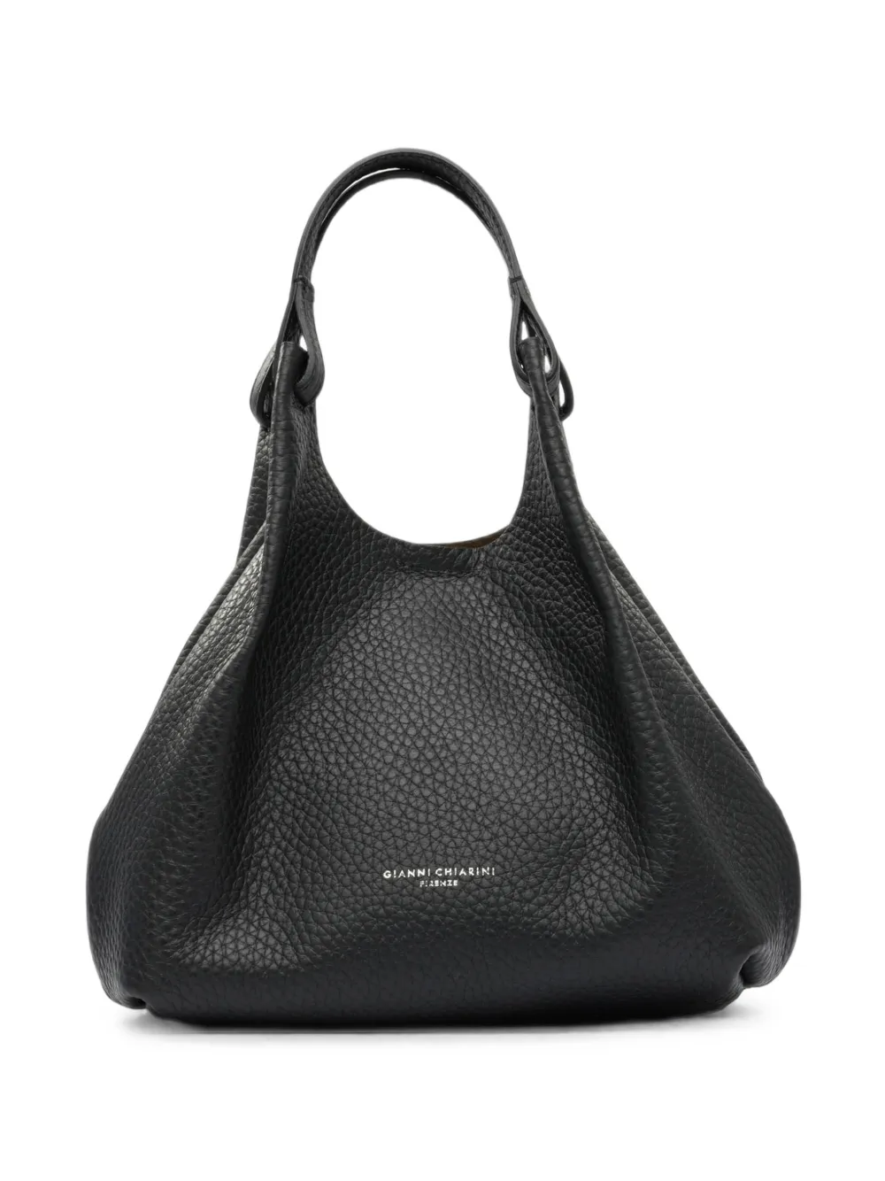 GIANNI CHIARINI medium Dua pebbled leather tote bag Zwart