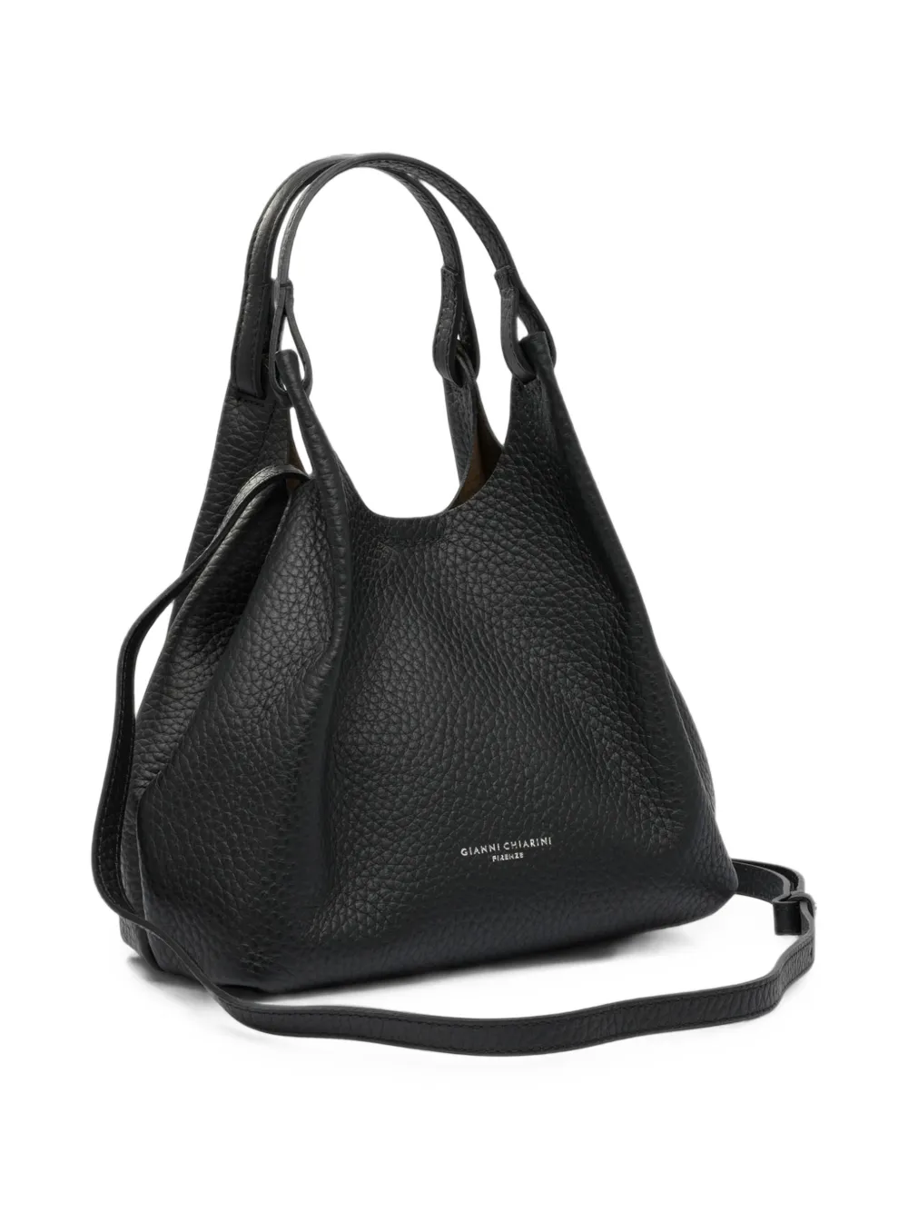 GIANNI CHIARINI medium Dua pebbled leather tote bag Zwart