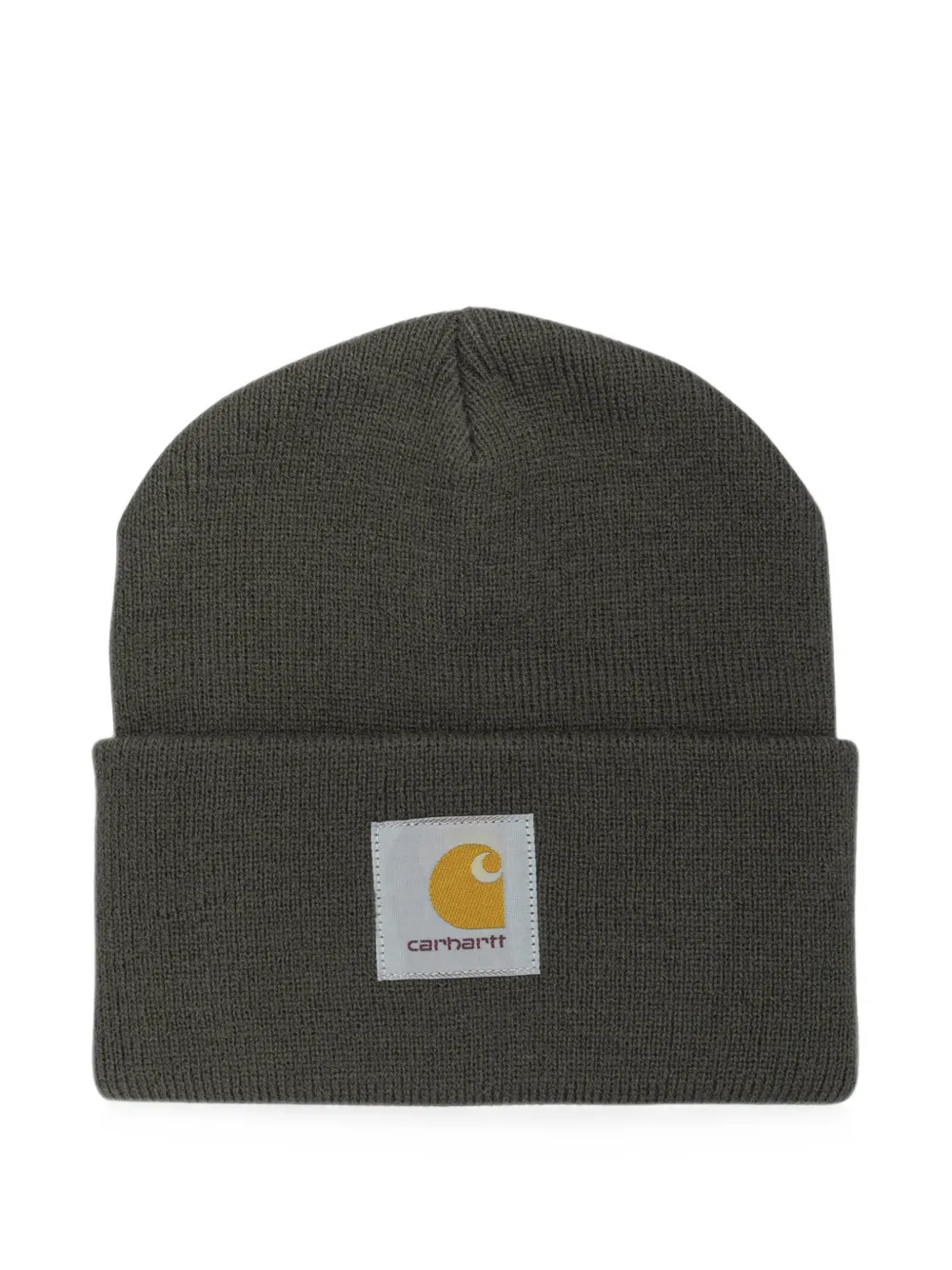 Carhartt WIP logo-patch ribbed beanie hat - Grigio