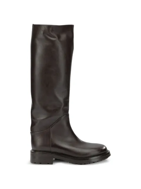 strategia shoes leather knee-high boots