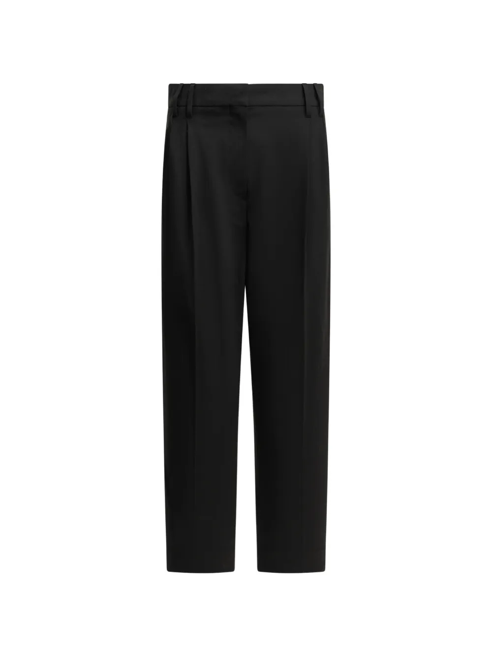Brunello Cucinelli Tropical Luxury wool slouchy trousers with Monili - Nero