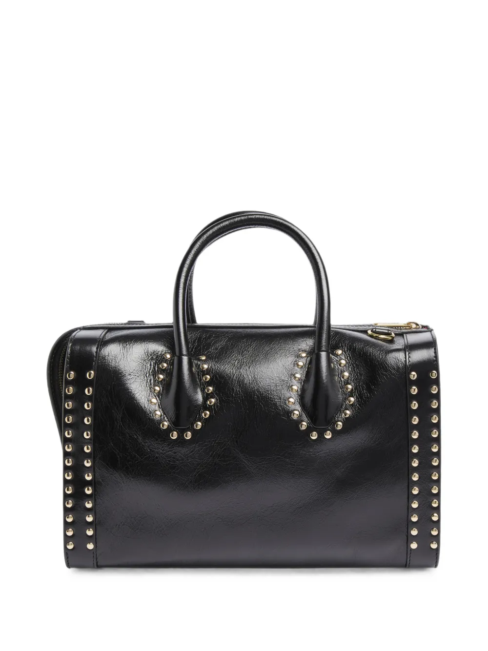 Lancel M BCBG leren bowlingtas met studs Zwart