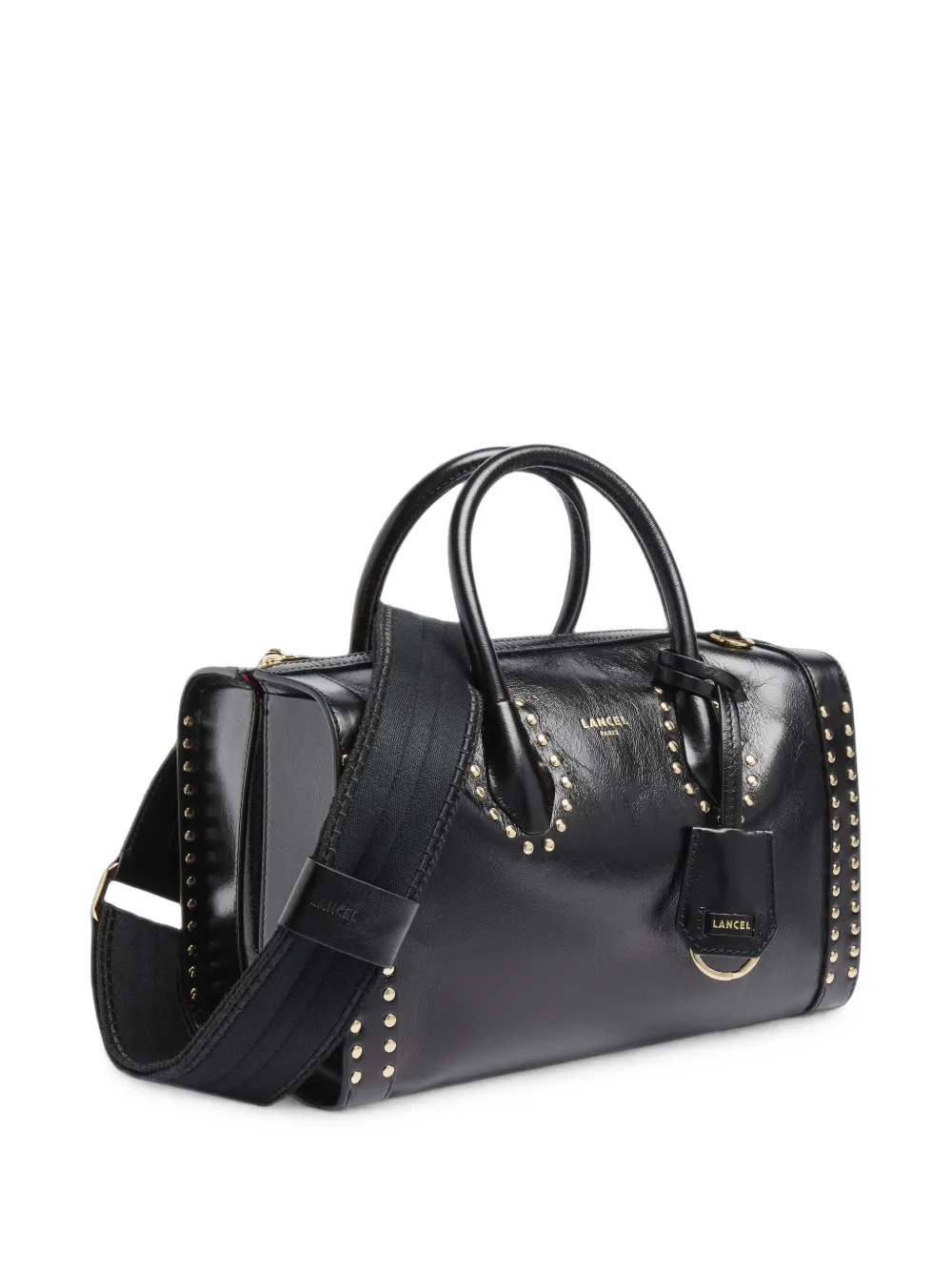 Lancel M BCBG leren bowlingtas met studs Zwart