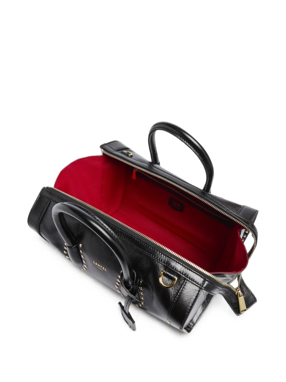 Lancel M BCBG leren bowlingtas met studs Zwart