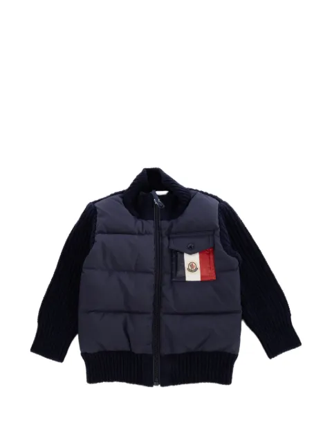Moncler Enfant quilted-panel cardigan