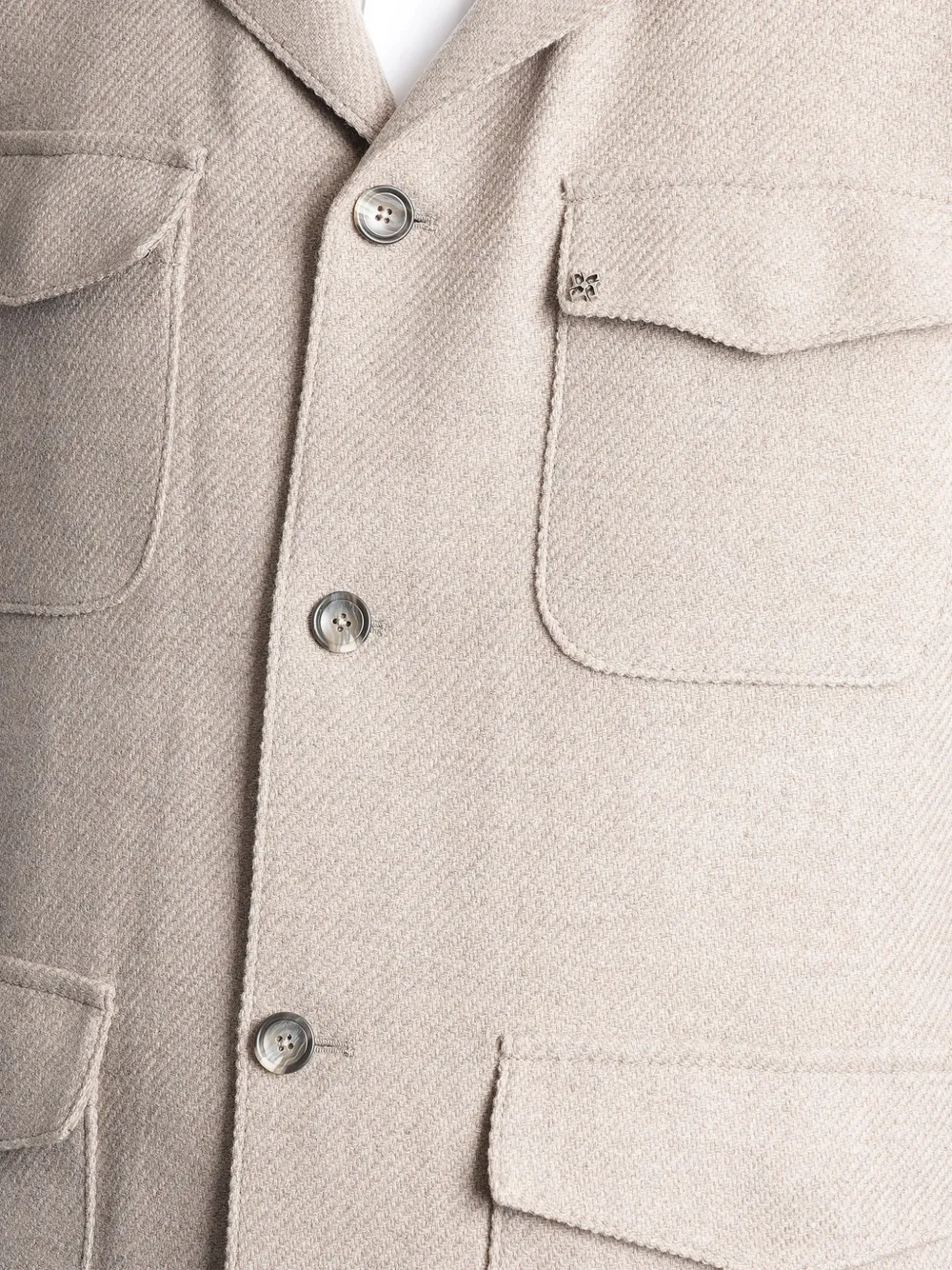 Tagliatore four-pocket twill jacket Beige