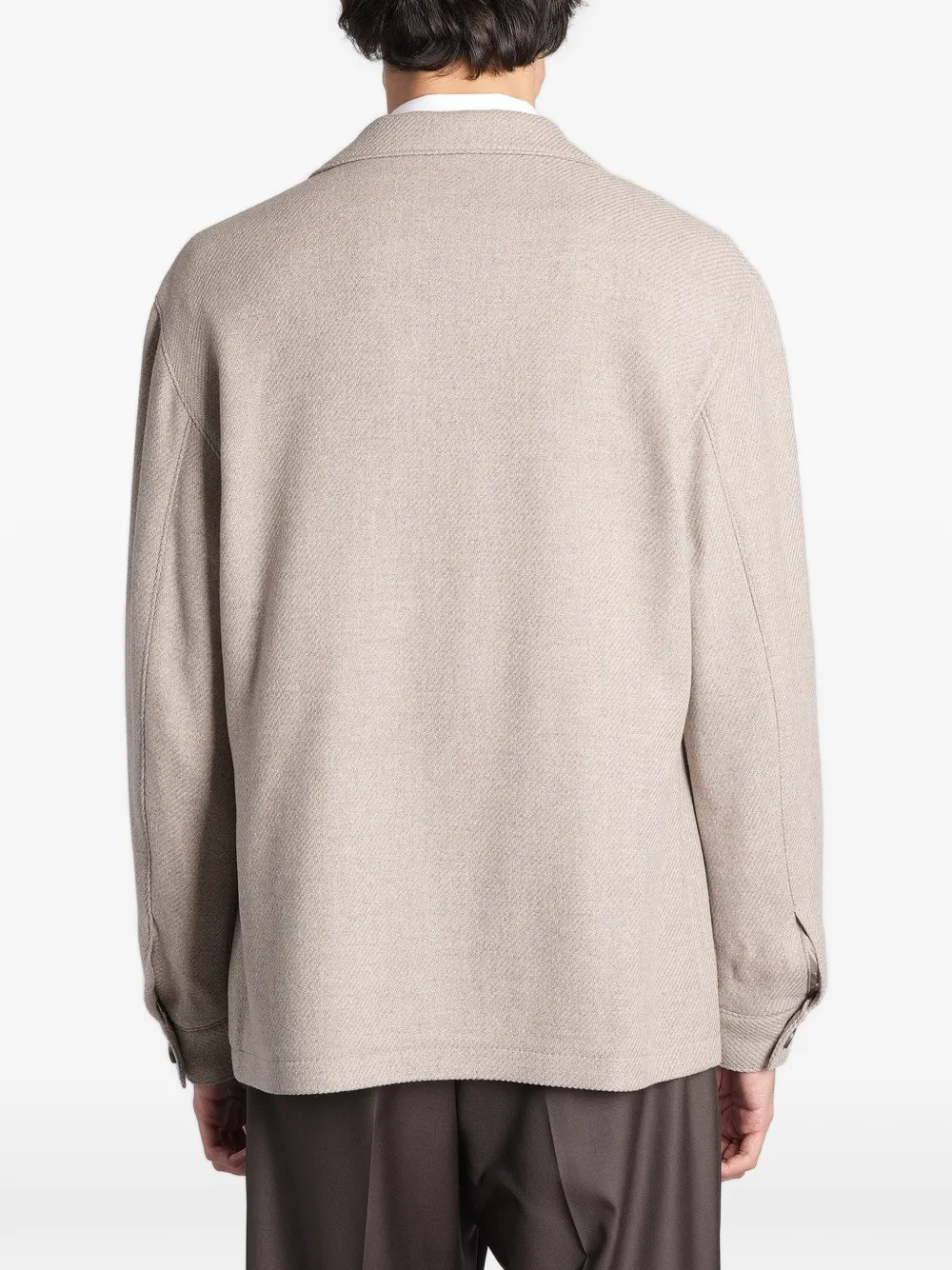 Tagliatore four-pocket twill jacket Beige