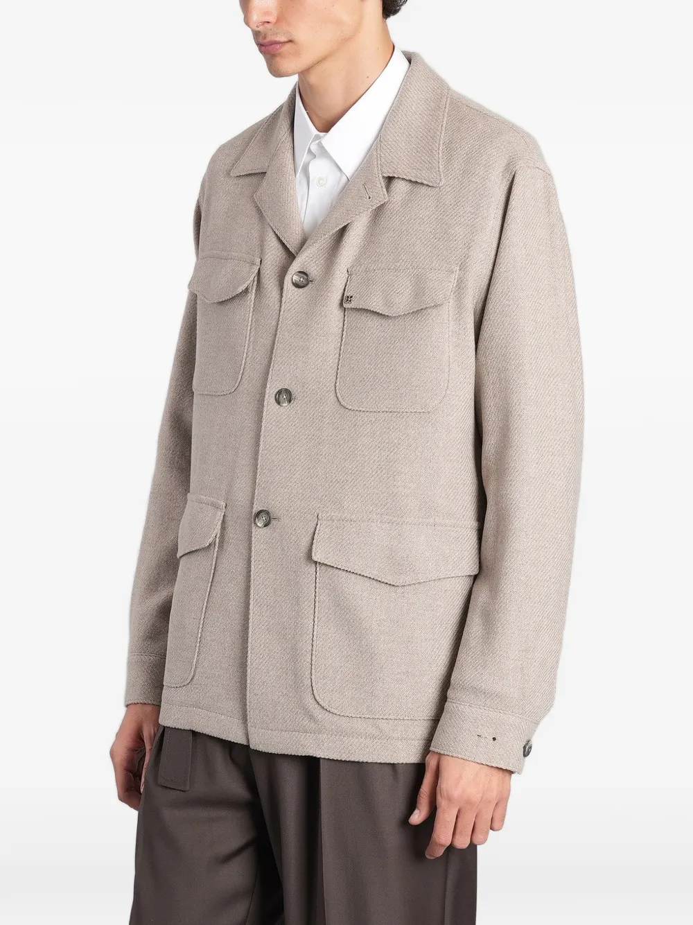 Tagliatore four-pocket twill jacket Beige