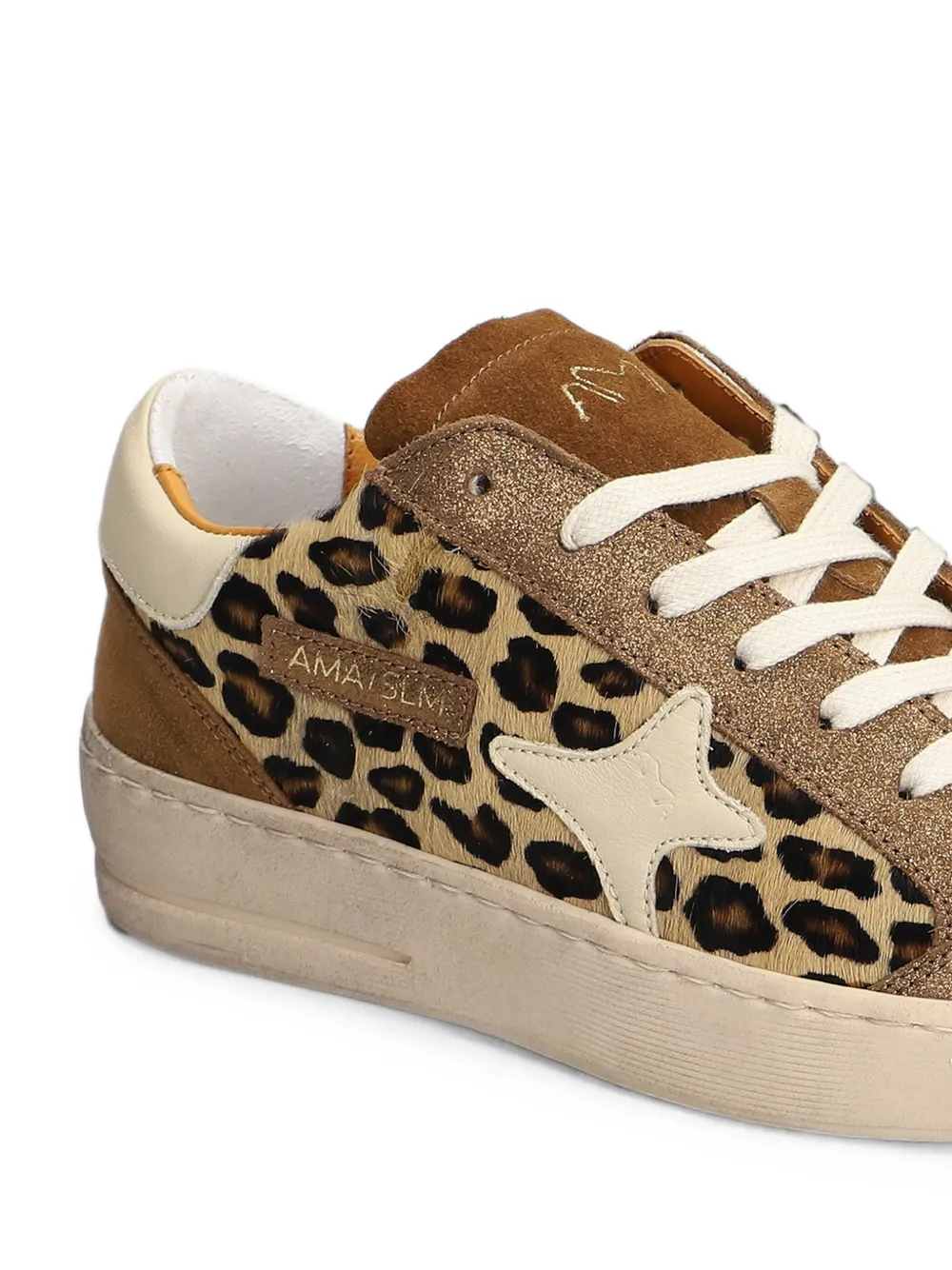 Ama Brand leopard-print glitter sneakers Bruin