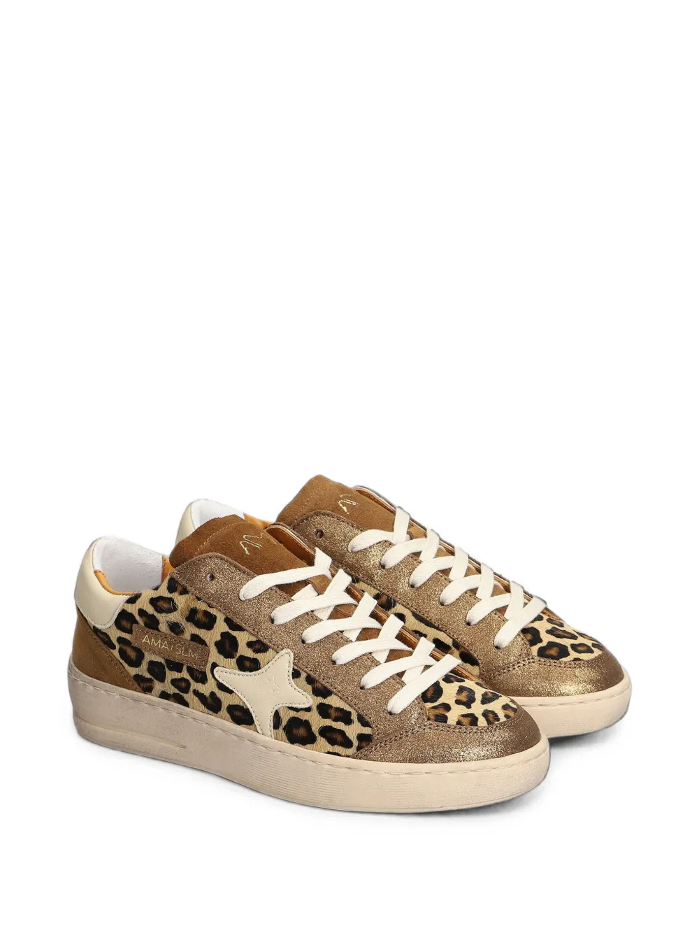 Ama Brand leopard-print glitter sneakers Bruin