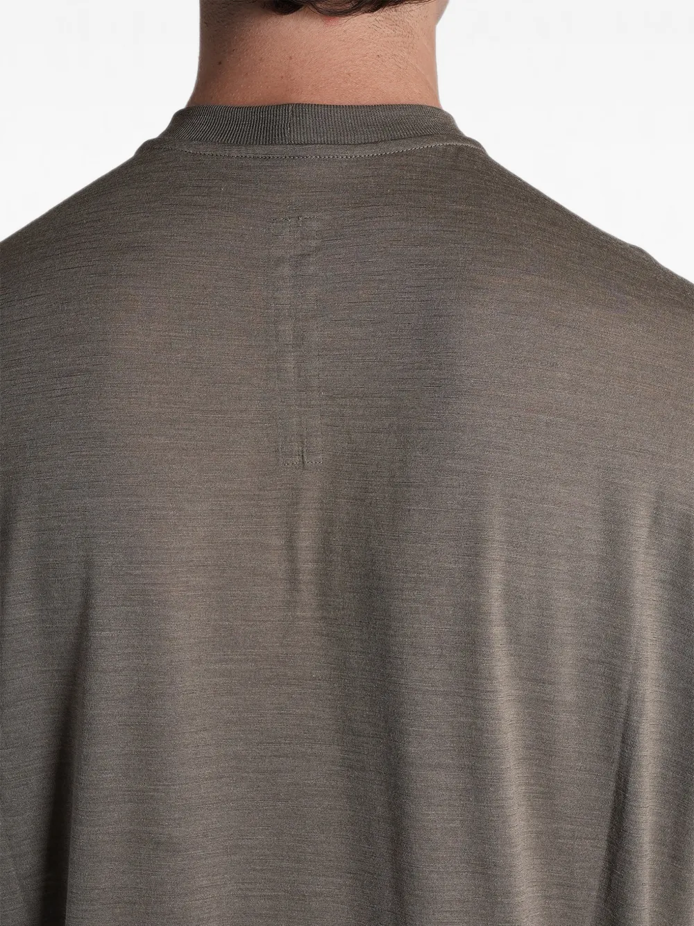 Rick Owens ribbed-trim long-sleeve T-shirt Grijs