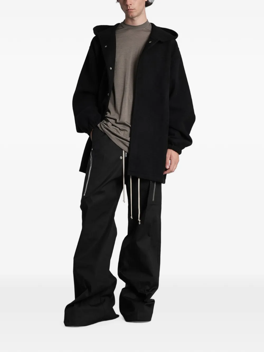 Rick Owens ribbed-trim long-sleeve T-shirt Grijs