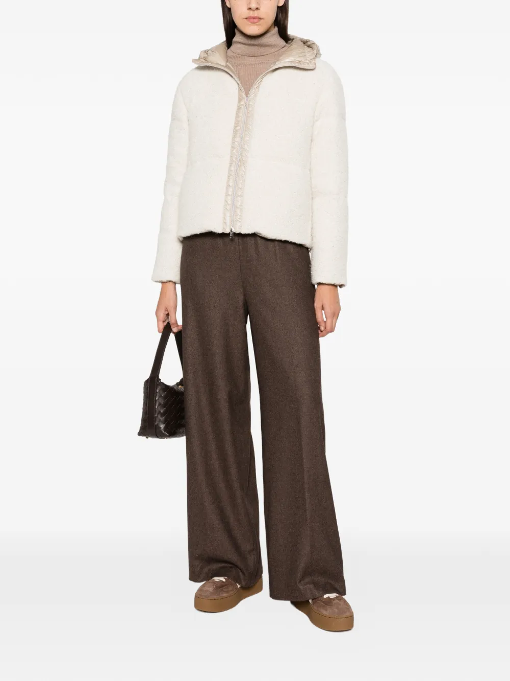 Herno sequin-embellished hooded puffer jacket