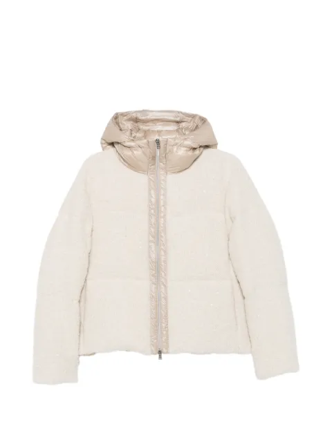 Herno sequin-embellished hooded puffer jacket
