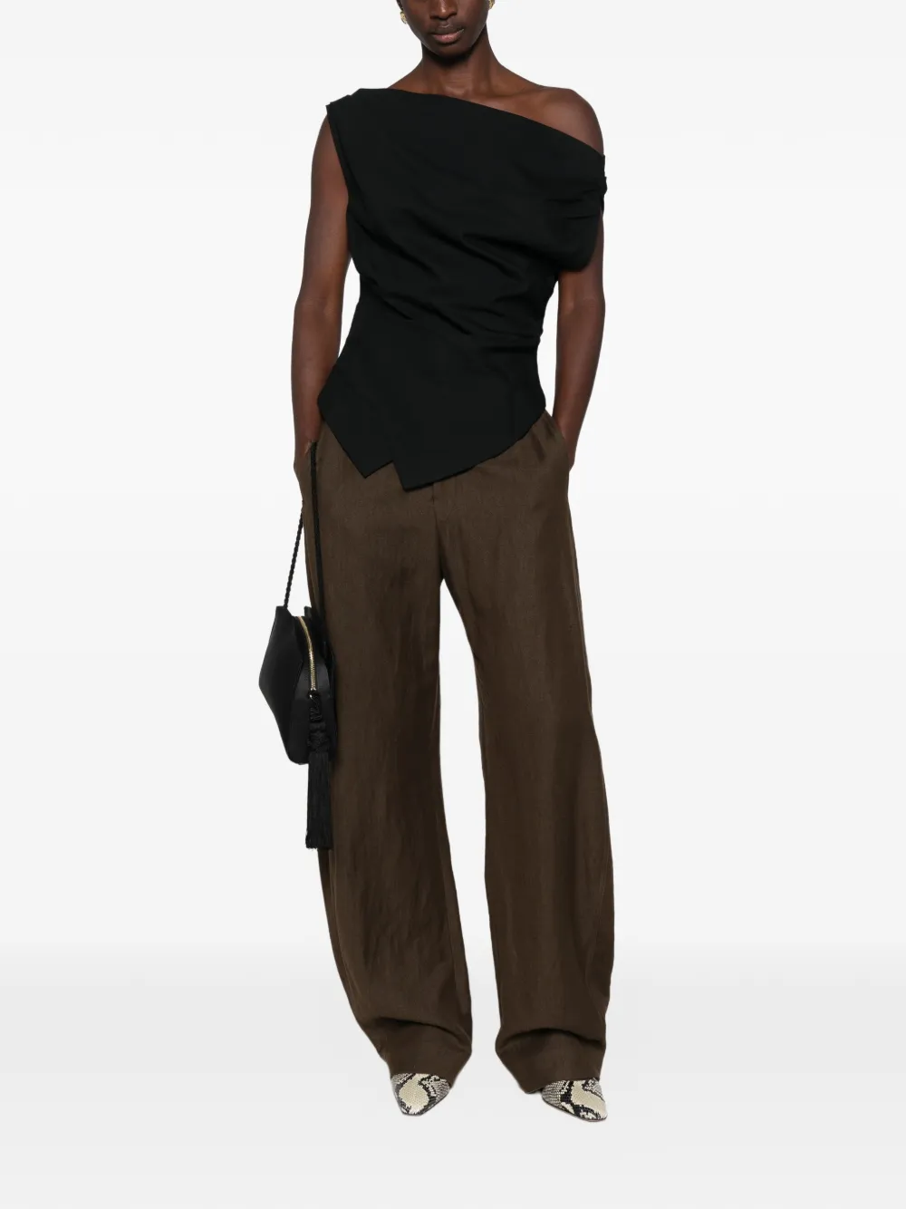 Róhe asymmetric draped blouse - Black