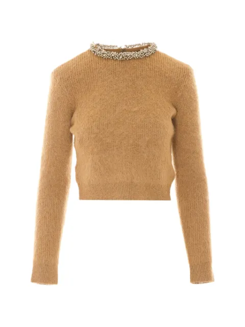 Self-Portrait beaded-trim knit sweater