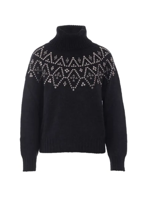 ALPHA STUDIO stud-embellished high-neck sweater