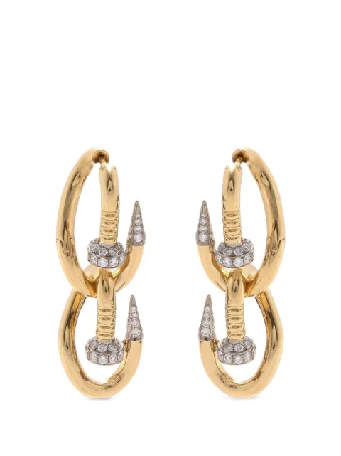 David Webb Double Bent Nail diamond earrings