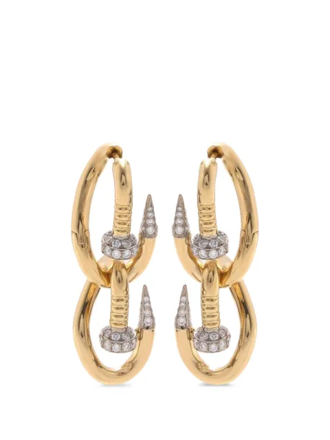 David Webb Double Bent Nail diamond earrings