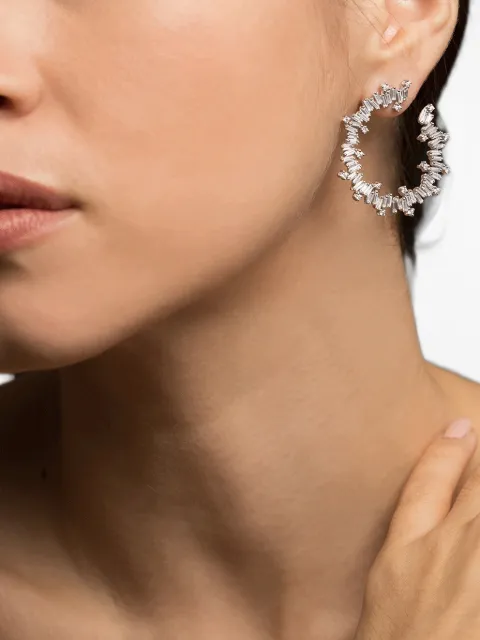 Suzanne Kalan Fireworks diamond spiral-hoop earrings