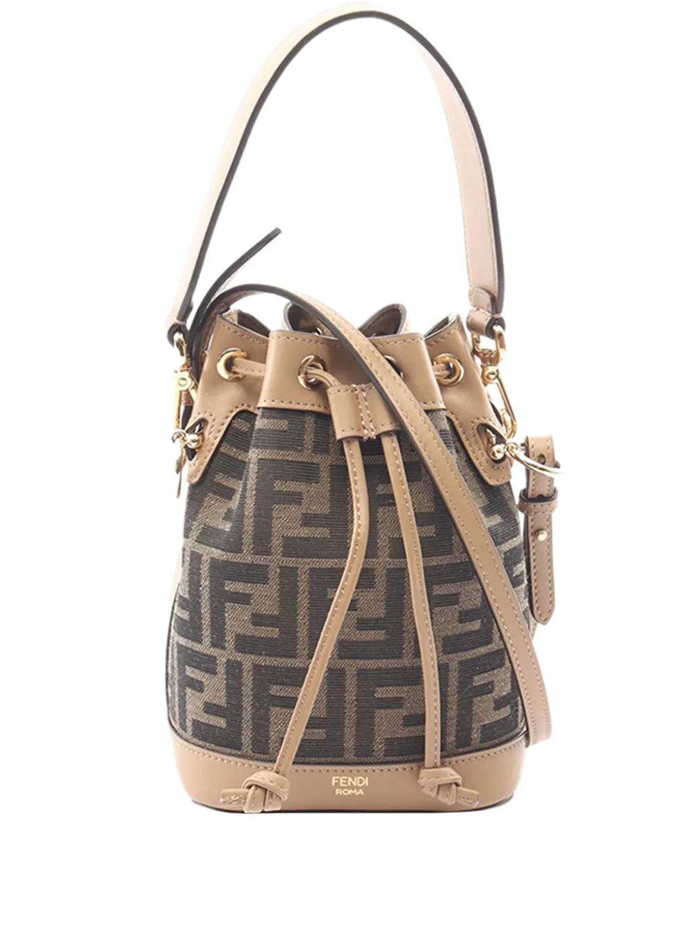 Fendi Pre-Owned 2010-2026 Mini Zucca Canvas Mon Tresor Bucket Bag satchel - Braun