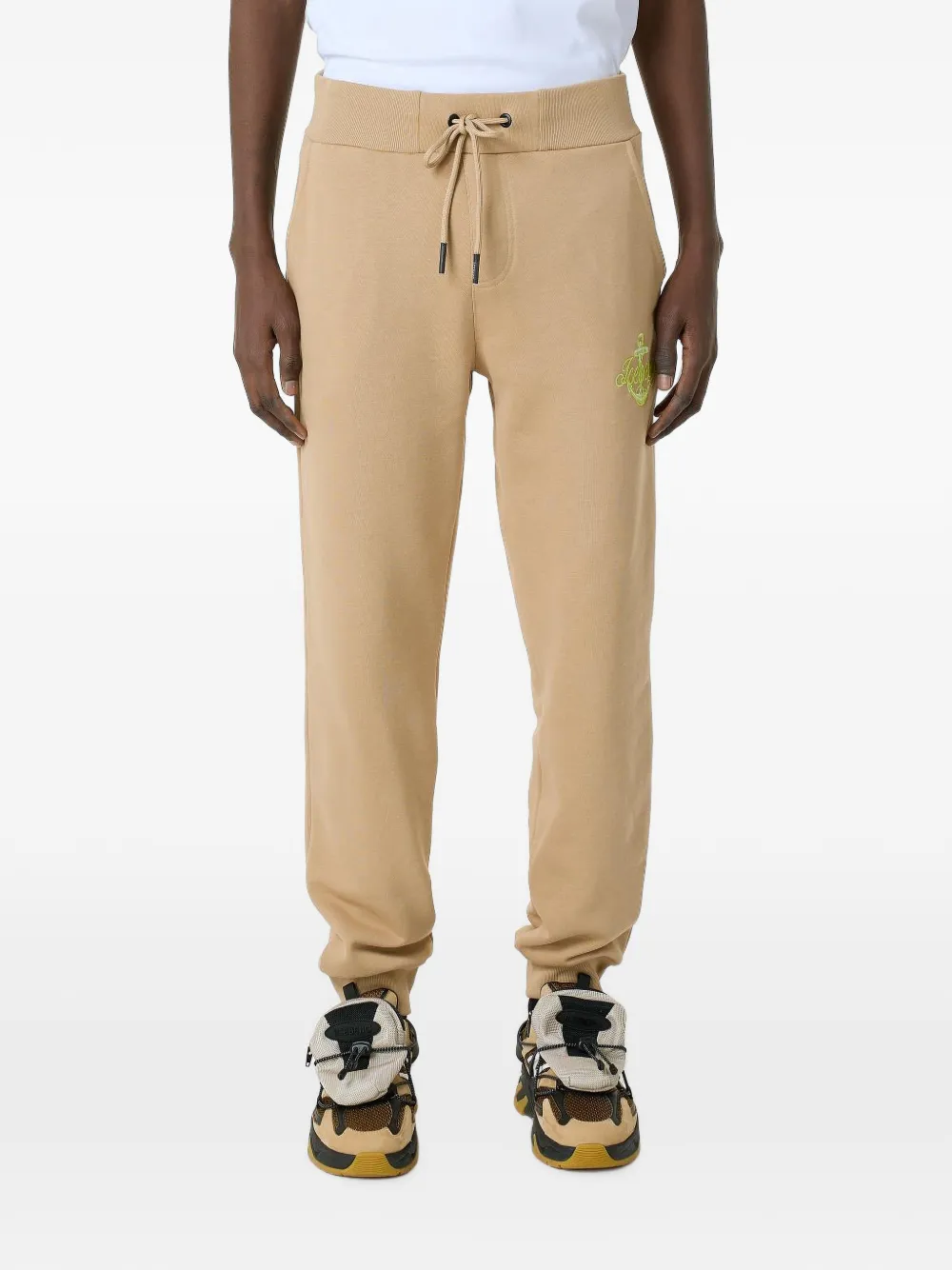 Iceberg logo-embroidered drawstring track pants - Toni neutri