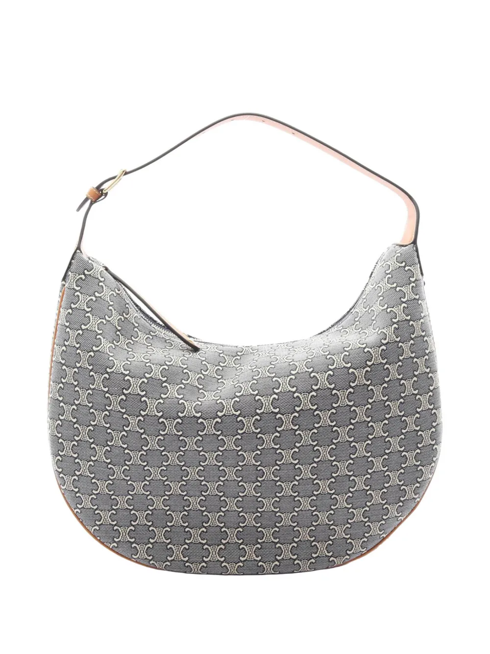Celine Pre-Owned 20th Century Large Triomphe Coated Canvas Lulu hobo bag - Blu