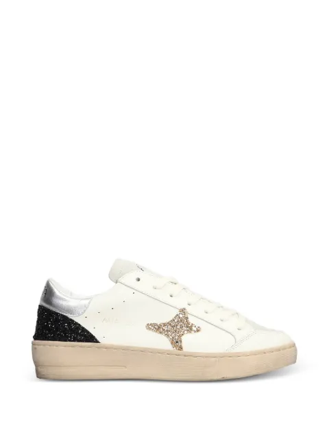 Ama Brand glitter-patch metallic-trim sneakers