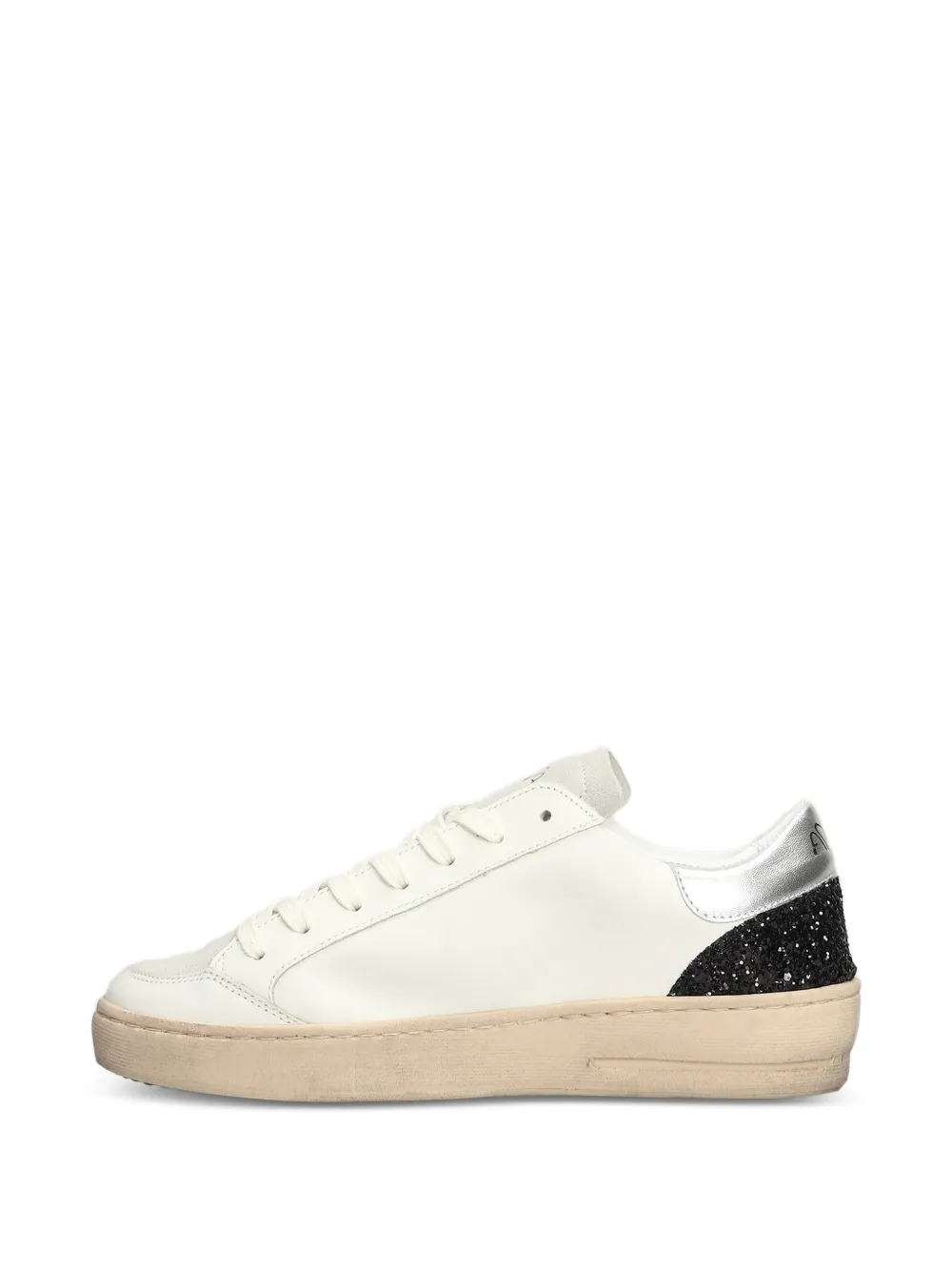 Ama Brand glitter-patch metallic-trim sneakers Wit