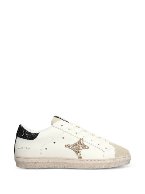 Ama Brand glitter-embellished star-patch sneakers