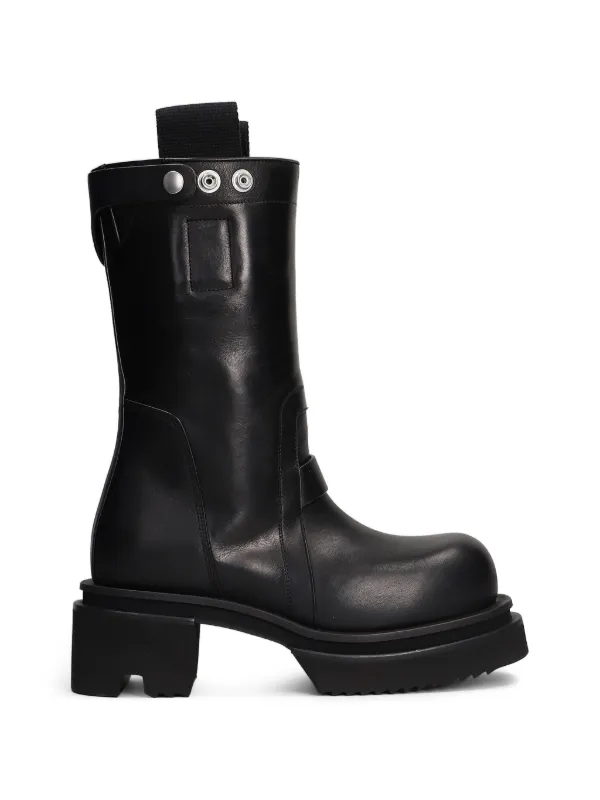 Rick Owens Platform Leather Boots in Black