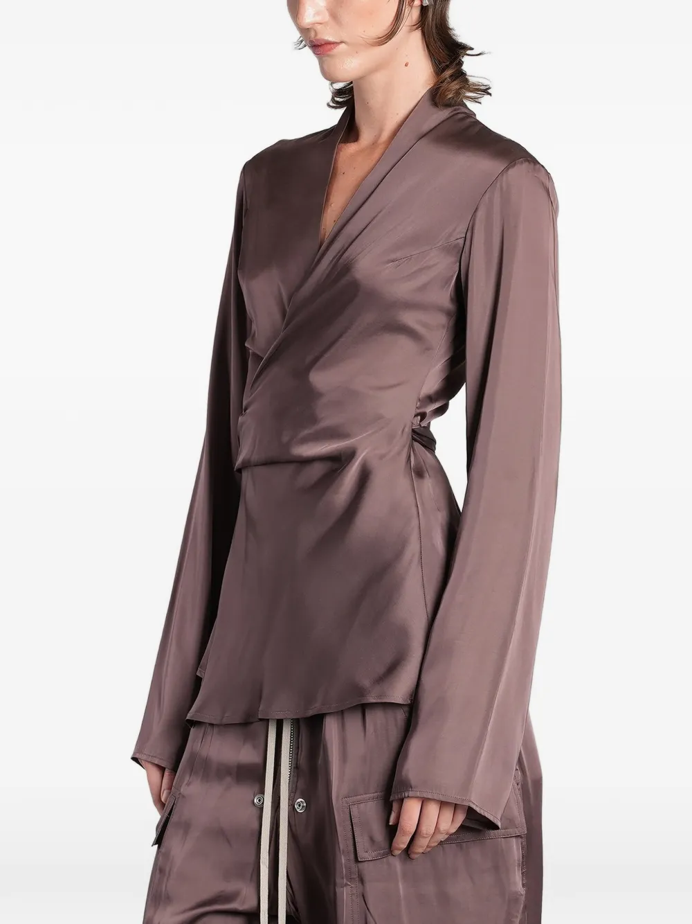 Rick Owens Wikkelblouse Bruin