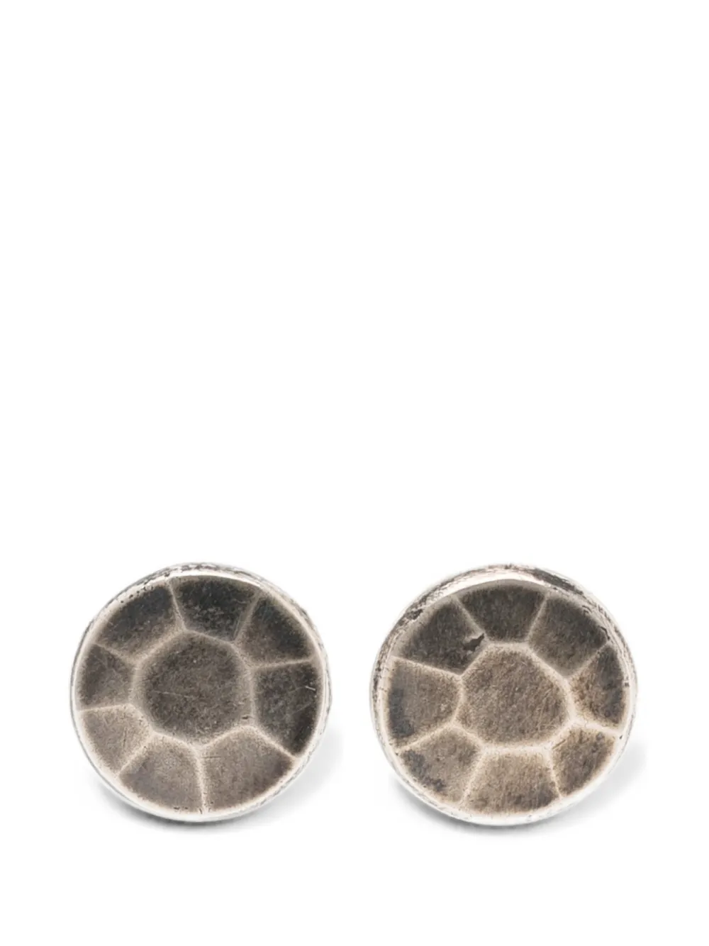 WERKSTATT:MÜNCHEN hammered faceted-stud earrings - Argento