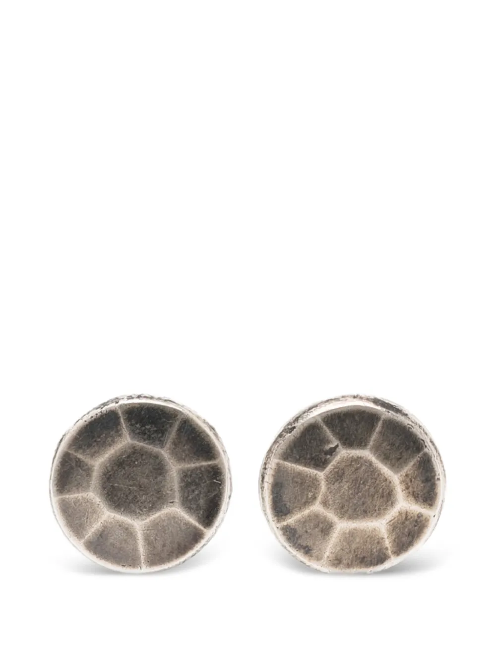WERKSTATT:MÜNCHEN hammered faceted-stud earrings - Argento