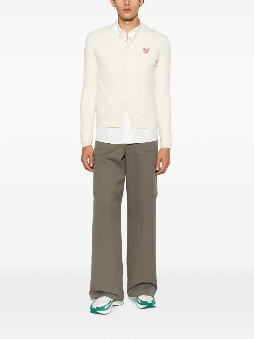 Comme Des Garçons Play Vest met hartpatch Beige