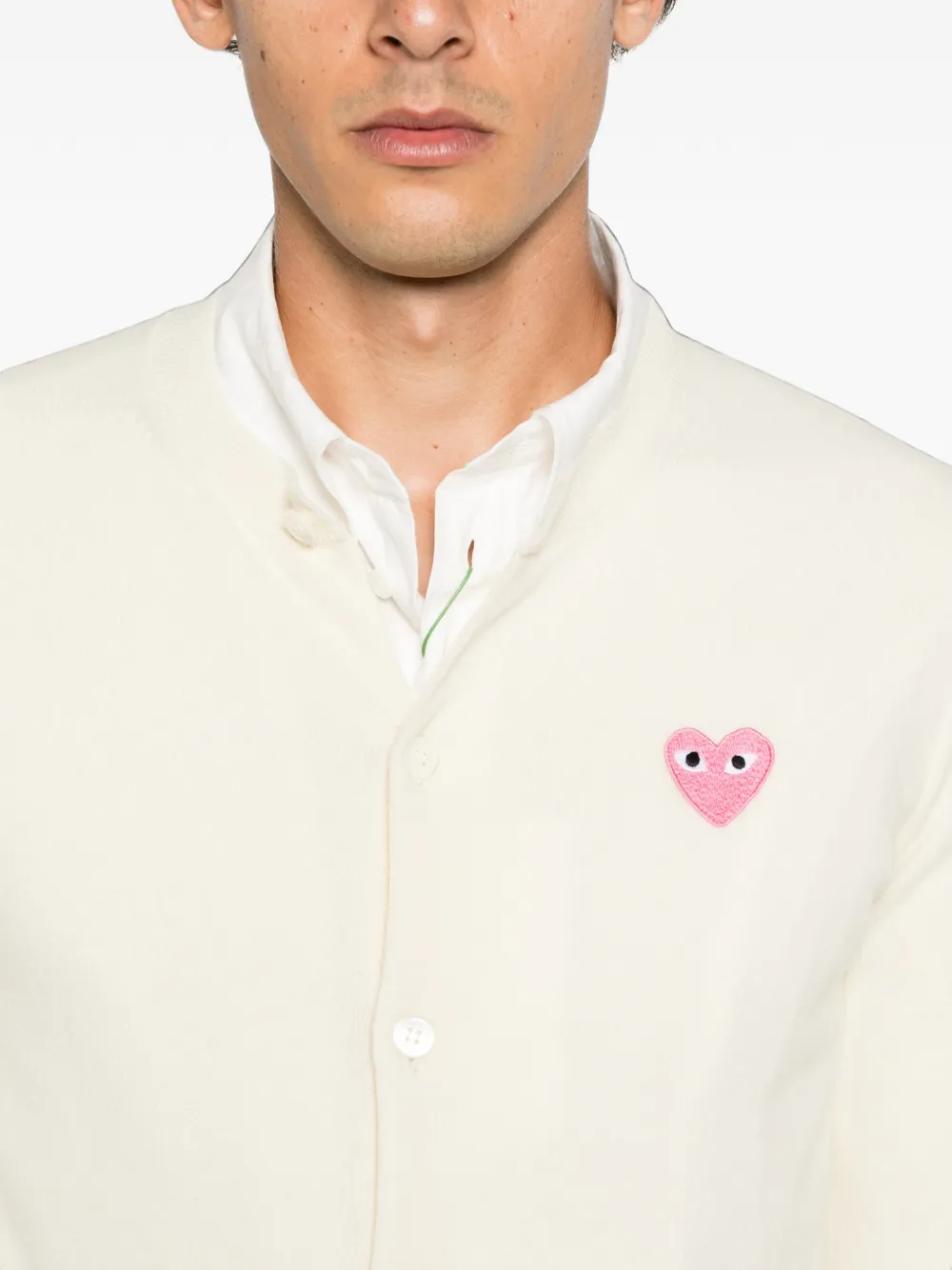 Comme Des Garçons Play Vest met hartpatch Beige