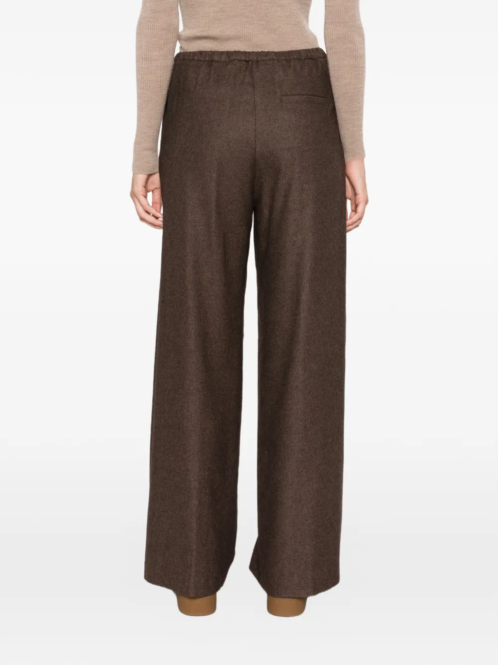 Herno Broek met wijde pijpen en gemêleerd effect Bruin